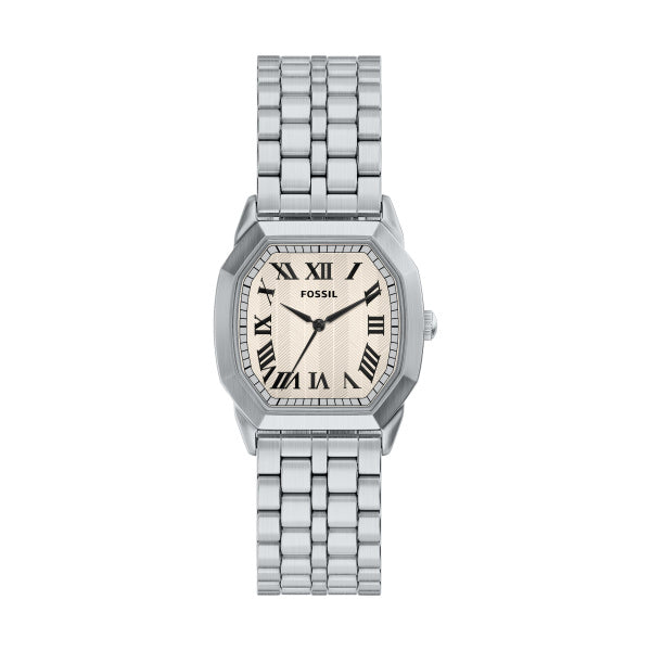 Fossil Harlow Silver-Tone Bracelet Watch Cream Dial 33mm FS6211 - front view