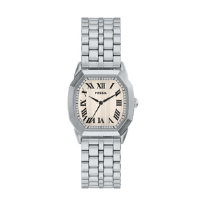 Fossil Harlow Silver-Tone Bracelet Watch Cream Dial 33mm FS6211 - front view