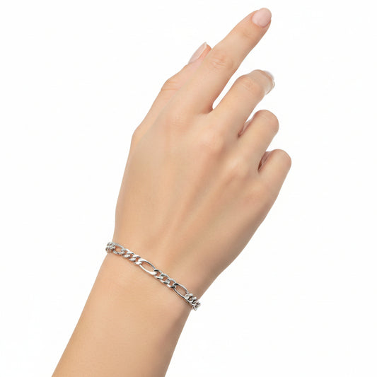925 Sterling Silver Figaro Link Bracelet