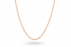 Sterling Silver Rose Gold Plated Box Chain 18"