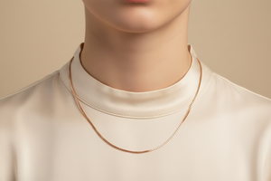 Sterling Silver Rose Gold Plated Box Chain 18"