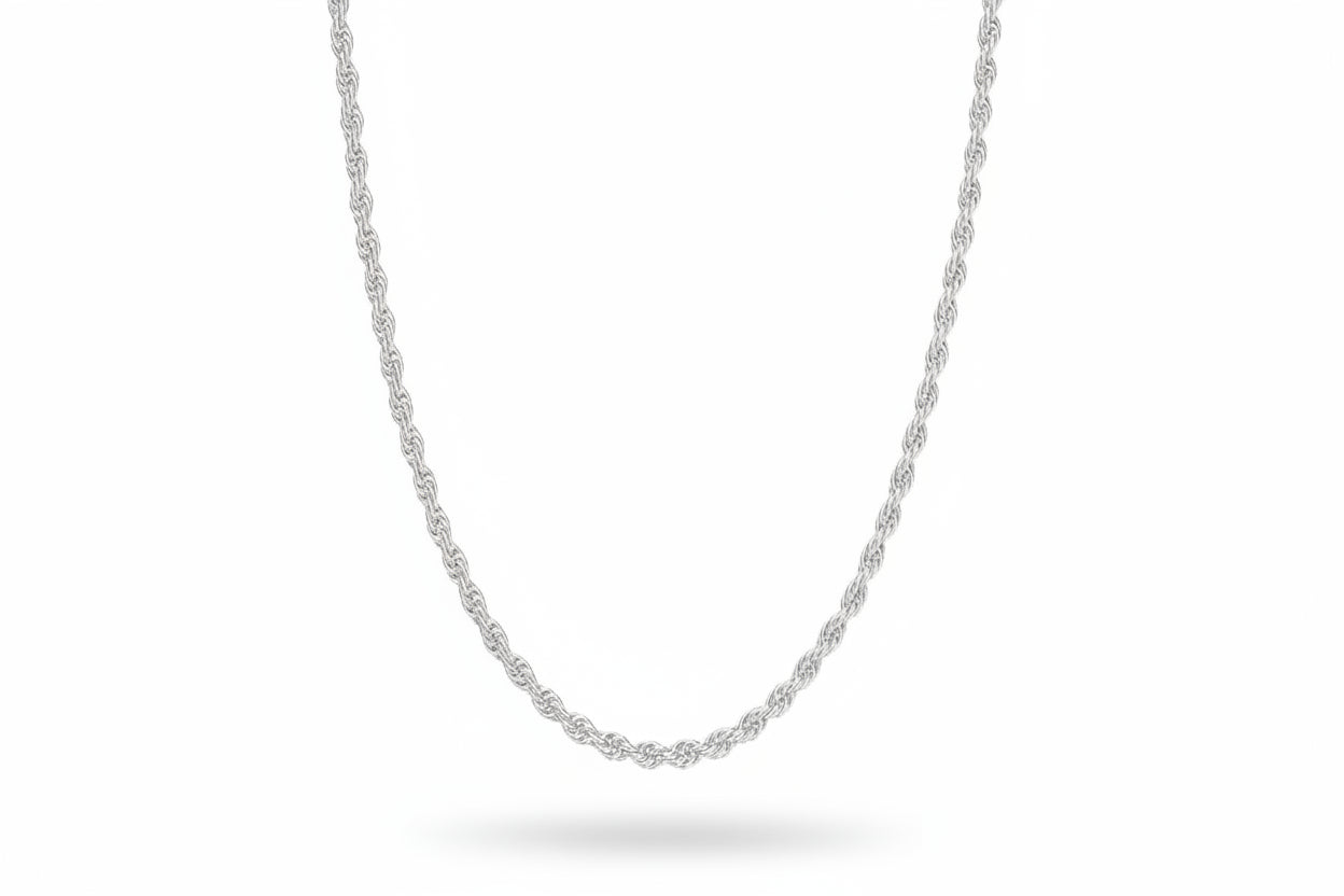 Sterling Silver 925 Double Rope Chain 24 inches
