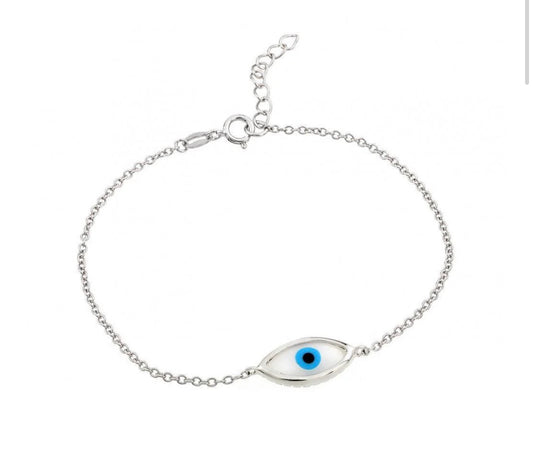 Sterling Silver Evil Eye Bracelet