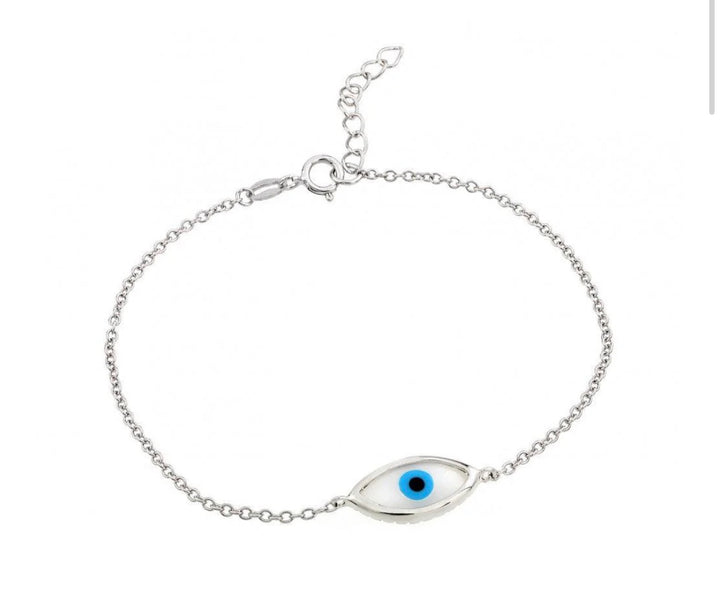 Sterling Silver Evil Eye Bracelet
