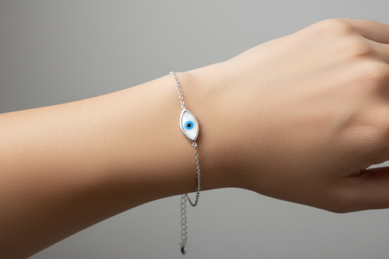 Sterling Silver Evil Eye Bracelet