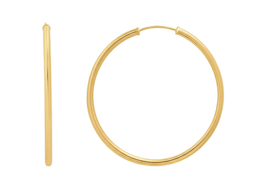 14K Yellow Gold Large Hoop Earrings