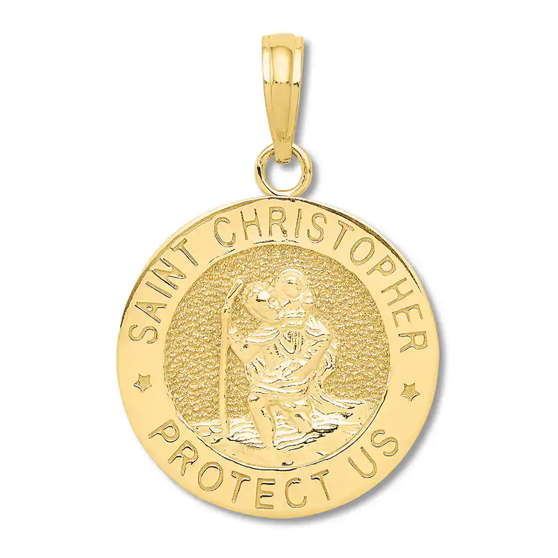 Yellow Gold St. Christopher Pendent, 14k