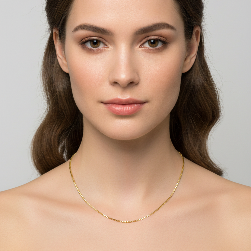 Yellow Gold Box Chain, 18k, 2.54gr, 18''