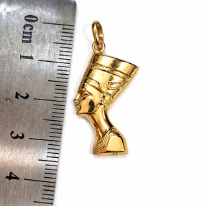 18kYellow Gold Queen Nefertiti Egyptian Pendant , 1.64gr