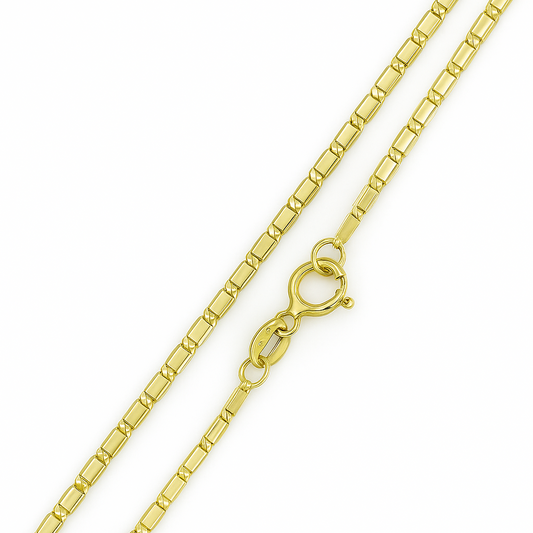 Yellow Gold Bar Style Chain. 14k, 16"