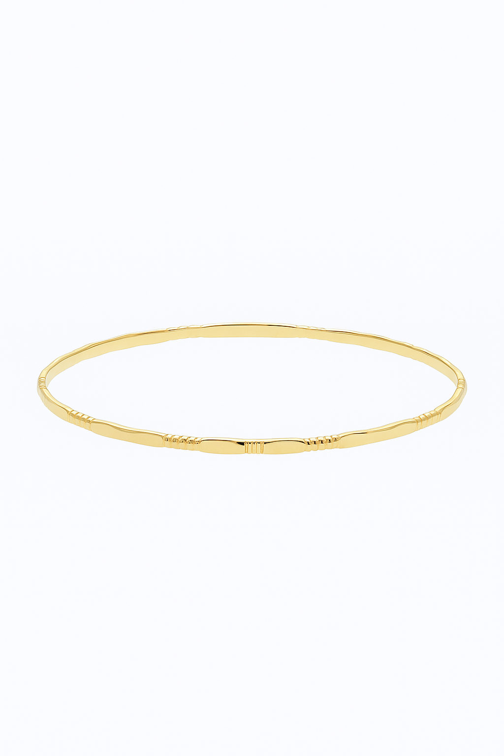 Yellow Gold Thin Textured Bangle, 18k. 4.5 gr, size 55