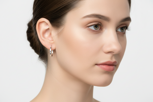 Silver Square Flat Hoop Earring 3mm Wide, 25mm