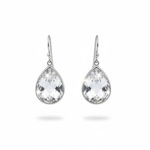 925 Sterling Silver Teardrop Cubic Zirconia Dangle Earrings