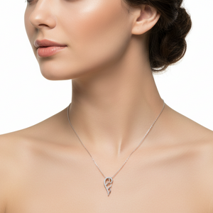 925 Sterling Silver Wing Necklace with CZ