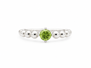 925 Sterling Silver Peridot Bubble Band Ring