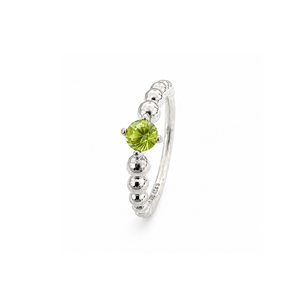 925 Sterling Silver Peridot Bubble Band Ring
