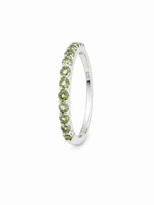925   Sterling Silver Peridot Half Eternity Band