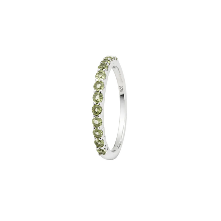 925   Sterling Silver Peridot Half Eternity Band