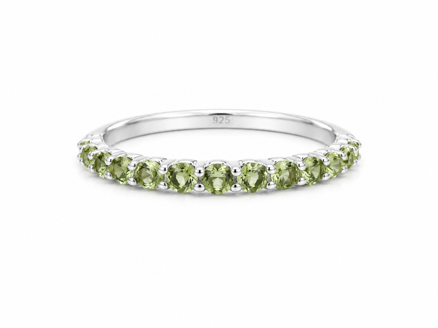 925   Sterling Silver Peridot Half Eternity Band