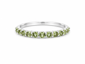 925   Sterling Silver Peridot Half Eternity Band