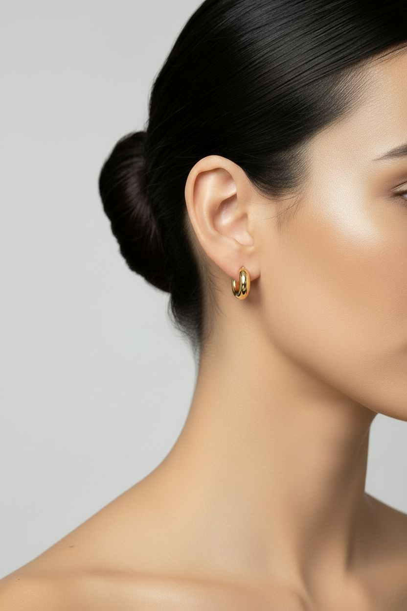 Yellow Gold Hoop with Design 18k 1.9gr