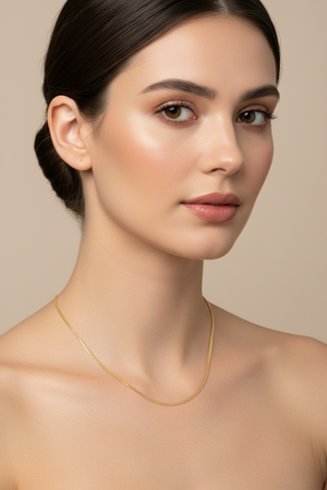 18K Yellow Gold Flat Chain 17" 2.61 gr