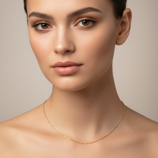 18K Yellow Gold Twisted Curb Chain