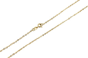 18K Yellow Gold Cable Chain 17 to 18" Adjustable