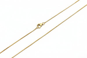 18K Yellow Gold Box Chain with Heart Shape Clasp. 3.25 gr 16"