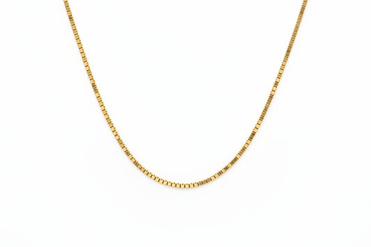 Yellow Gold Box Chain 18k 17inch