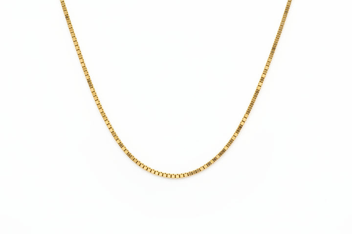 18K Yellow Gold Box Chain 17"