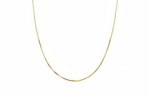 Yellow Gold Box Chain, 14k, 1mm, 18 Inches