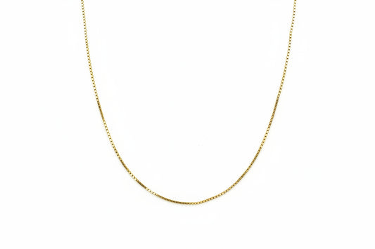 Yellow Gold Box Chain, 14k, 1mm, 18 Inches