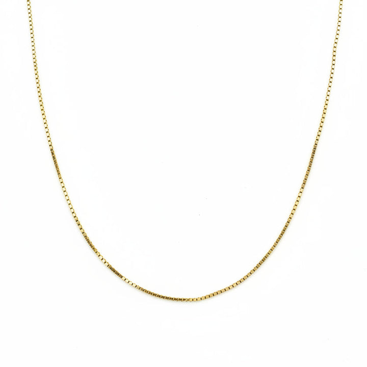 14k Yellow Gold Box Chain 1mm, 16 Inches