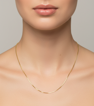Yellow Gold Box Chain, 14k, 1mm, 18 Inches