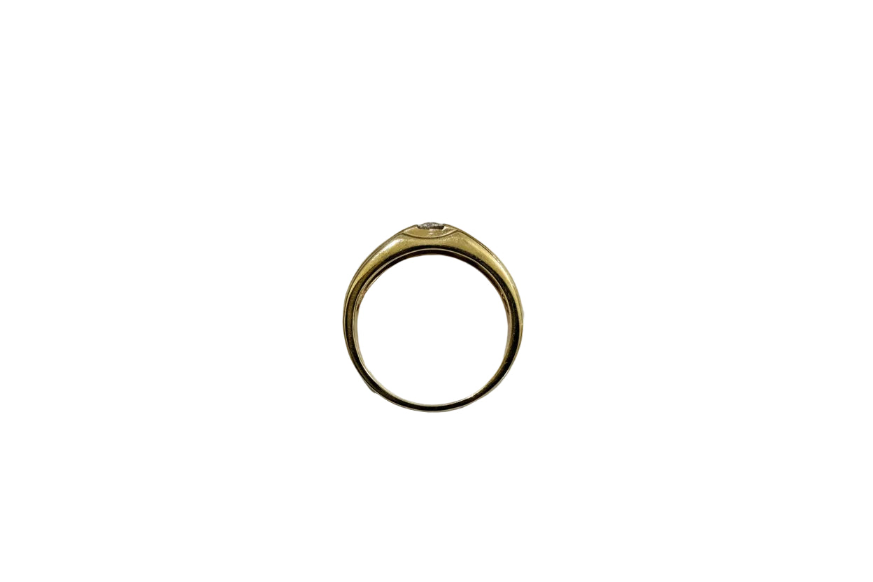 Yellow Gold Solitaire Diamond Ring. 18k, 3.27gr,TDW: 0.1ct, VS2, G