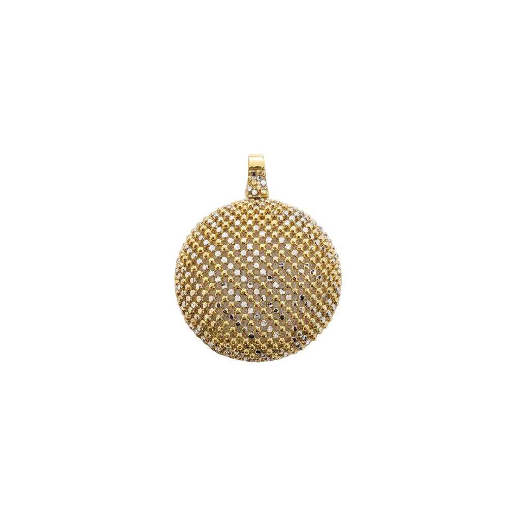 Two-tone Italian Mesh Dome Pendant, 18k, 7.1gr