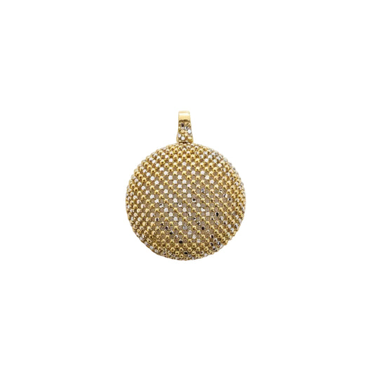 Two-tone Italian Mesh Dome Pendant, 18k, 7.1gr