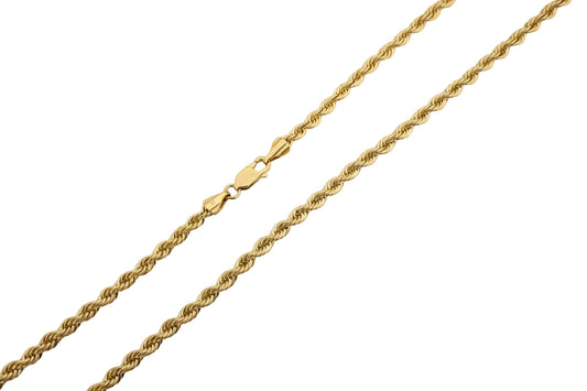 Yellow Gold Rope Chain, 18k, 20Inch, 9.26gr