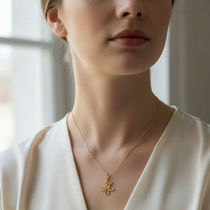 18K Yellow Gold Angel Pendant 0.4 gr