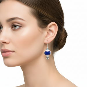 925 Sterling Silver Lapis Lazuli Drop Earrings