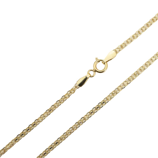 18K Yellow Gold Rolo Bismarck Chain 2.7gr 23"