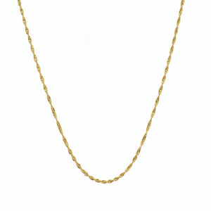 Yellow Gold Twisted Singapore Chain, 18k, 2gr, 17Inch