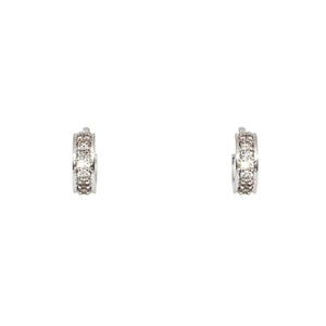 White Gold Small Huggie Diamond Earrings, 18k, 3.56gr, TDW: 0.36ct, SI I