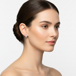 White Gold Small Huggie Diamond Earrings, 18k, 3.56gr, TDW: 0.36ct, SI I