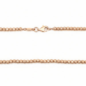 Rose Gold faceted bead necklace, 10K