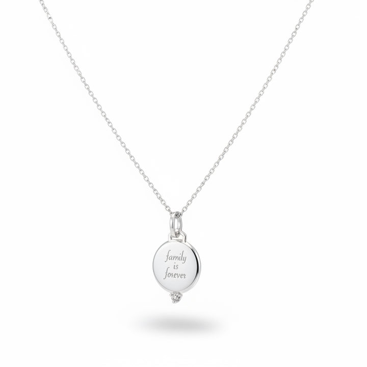 925 Sterling Silver "Family is Forever" Pendant Necklace