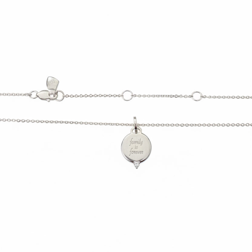 925 Sterling Silver "Family is Forever" Pendant Necklace