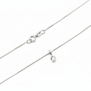 10K White Gold Solitaire Diamond Pendant Necklace TDW: 0.04ct SI GH