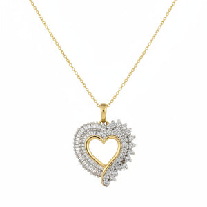 10K Yellow Gold Heart Pendant Diamond Accent TDW: 0.95ct SI HI